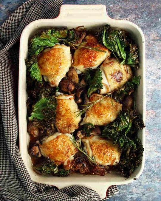 Chicken, Mushroom and Kale